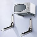Microwave Oven Rack in Stainless Steel, Wall-Mounted, Adjustable, Foldable Shelf, Brackets for Home Kitchen Accessories with Screws