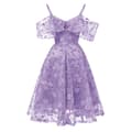Formell klänning för kvinnor, bröllopsfest, spetsklänning LILA-1 S PURPLE-1 S