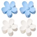 4 store blomsterhårklemmer, store tusenfrydbladklemmer, blomstrete matte hårspenner