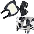 Motorcycle Knee Warmers, Waterproof Windproof Reflective Fleece Lined Adjustable Leg Guards for Scooter Riding, Black, One Size