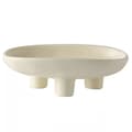 Ceramic Fruit Bowl with Three Legs for Countertop 25 cm Oval Large Fruit Bowl or Fruit Basket for Bread, Snacks, Vegetables, Salad, Cream