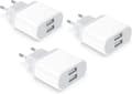 USB-uttak, 3-pakning 2.1A/5V lader for iPhone 11 Pro Max XS XR X
