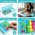 Miniatyrbilde 5 av 5: Mini Color Stack Challenge, Bærbart Hjernetrimpuslespill med 40 Ringer og Stativ, Fargematchende Stablelek med Kort
