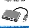 Miniatyrbilde 2 av 5: USB-C til HDMI VGA-adapter, 2-i-1 Type C til HDMI 4K, VGA 1080P C