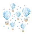 Blue Hot Air Balloon Animal Wall Decals Wall Sticker Monkey Giraffe