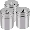 Stainless Steel Spice Jar with Lid, Rotating Multi-Hole Spice Dispenser for Cooking and Kitchen Use, Silver