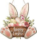 Easter Bunny Welcome Door Hanging Decoration 30x30cm Spring Holiday Home Decor