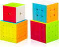 Speed Cube Set 2x2+3x3+4x4+5x5, 4-pack Stickerless Magic Speed Cube Puzzle, Leksaker för Pojkar och Flickor