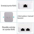Miniatyrbild 4 av 5: 2-port network switch, RJ45, 2-port network switch selector, 100m 2 in 1 or 1 input 2 output