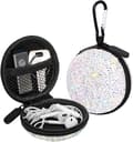 Headphone Case Earbuds Small Carrying Case Bling Rhinestone Crystal