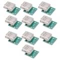 Pikkukuva 2 / 7: 10 kpl USB Type A naarasliittimen Breakout Board 2.54mm Pitch Adapter Connector DIP