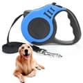 Retractable Dog Leash, Extendable with Non-Slip Handle & Adjustable Leash, 5m Nylon Tape, One-Hand Brake, Pause Lock (Blue)