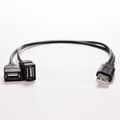 USB 2.0 A hane till 2 dubbla USB hona Y-splitterhubb ström C svart 1 st