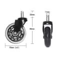 Office Chair Wheels Rubber Replacement Wheels for Hard Floors