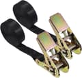 2 Tie-Down Straps - 2.5 cm x 3 m, Ratchet Tie-Down Straps, 800 kg Breaking Strength - for Cargo, Motorcycles - Black