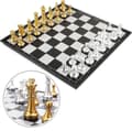 Schack Dam Deluxe 2-i-1 Schack Med 36*36cm Magnetiskt Fällbart Schackbräde Stort