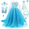 [LCS] Elsa Prinsessklänning + Tiara/Fläta/Handskar - WELLNGS 140 cl