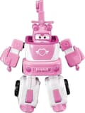 Super Wings - 7\" Dizzys räddningsbogsering med 2\" rosa Transform-a-Bot minifigur, transformerande flygplansleksak