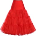 50'er Underskørt Rockabilly Kjole Tyl Tutu til Kvinder Rød Rød Red S