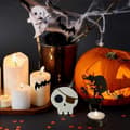 Miniatyrbild 5 av 5: Halloween Devil's Shadow Ljusstake, Vintage Ljusstake i Metall A