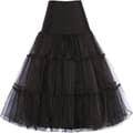 50'er Underskørt Rockabilly Kjole Tutu Nederdel til Kvinder Sort Black Black L