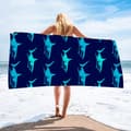 Stor strandhandduk, mikrofiber, snabbtorkande, 90x180cm ( shark)