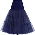 50'er Underskørt Rockabilly Kjole Tutu Nederdel til Kvinder Blå blue blue M