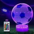 Fodbold Natlampe, 3D LED Optisk Illusionslampe Børnelampe