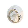 Miniatyrbild 1 av 2: 18 mm enstens dam ring gulguld titan size 8
