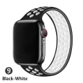 Miniatyrbild 1 av 5: Solo Loop-rem för Apple Watch Band 44mm 40mm 38mm 42mm Andas Silikon Elastiskt bälte Armband Band Iwatch Series 3 4 5 Se 6 black white 38mm or 40mmS