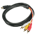 Pikkukuva 1 / 5: Simyoung HDMI-RCA-kaapeli HDMI-uros 3 RCA AV-kaapeliadapteri HDTV DVD HD 1080P 5Ft 1.5M