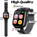 Miniatyrbilde 2 av 5: Gutter og jenter Gaming Smart Watch for barn 1,44 tommers HD-berøringsskjerm 14 puslespill Dual Camera Video