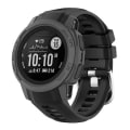 Miniatyrbillede 1 af 5: Til Garmin Instinct 2s Silikone rustfrit stål spændeurrem Black