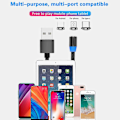 Pikkukuva 2 / 4: 3-in-1 magneettinen latauskaapeli, magneetti USB-kaapeli, magneettinen datakaapeli, pikalatauskaapeli yhteensopiva Micro USB Type-c -tablettien ja puhelimien kanssa Black