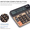 Miniatyrbillede 5 af 5: Kalkulator 12 cifre LCD-skærm Standardfunktion Skrivebordslommeregnere Med Store Computertaster Dobbelt drevet Solkontor Lommeregner Champaign Gold Farve