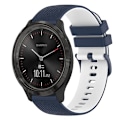 Miniatyrbilde 1 av 5: For Garminmove 3 20 mm rutete tofarget silikonklokkerem Dark Blue-White