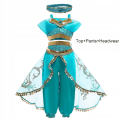 Miniatyrbillede 1 af 3: Arabisk prinsesse kostume karneval jasmin kjole 100
