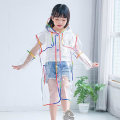 Pikkukuva 4 / 5: Läpinäkyvä Rainbow Colorful Edge lasten sadetakki säänkestävä poncho l