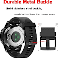 Miniatyrbillede 4 af 5: Udskiftningsrem til Fenix ​​5s Plus/fenix 6s Pro/fenix 7s/d2 Delta S Smartwatch (sølvspænde-mørkeblå) Black