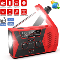 Pikkukuva 1 / 5: Hätäsääradio, Anpro 2000mAh aurinkokäsikammen sääradio LED-taskulamolla, SOS