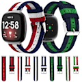 Pikkukuva 4 / 5: Fitbit Versa 4 / Sense 2 Universal Stripe Nylon watch Black Red Black