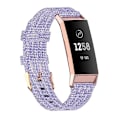 Miniatyrbilde 1 av 5: For Fitbit Charge 4 / Charge 3 / Charge3 Se Flettet Nylon Klokkebånd Plasthode Purple