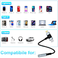 Pikkukuva 4 / 5: in1 iPhone USB c Kuulokeliitäntäadapteri Lightning +USB-C - 3,5 mm:n audioliitäntäadapteri iPhone 15 14 13:lle, Samsung ja muut Type-C -laitteet