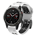 Miniatyrbillede 4 af 5: Til Garmin Fenix ​​6 Quick Release dobbeltrækket silikoneurrem White Black