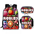 Miniatyrbild 1 av 5: 3 st ROBLOX SPEL ROBLOX Rolig Campus Ryggsäck, Unisex Skolstart Justerbar Ryggsäck, Fangleksak-41 Pencil Case 10