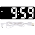 Miniatyrbild 1 av 5: Väckarklocka LED Spegel Väckarklocka USB Elektronisk Digital Bordsladdningsbar Svart