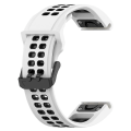 Miniatyrbilde 2 av 5: For Garmin Enduro2 / Tactix7 26 mm omvendt spenne Tofarget silikonklokkerem White Black