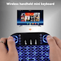 Miniatyrbilde 5 av 5: Mini 2.4ghz Multi-media Bærbar Trådløs Håndholdt Mini Tastatur Backlit dry battery black