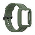 Miniatyrbillede 4 af 4: Til Xiaomi Redmi Watch/redmi Watch 2/mi Watch Lite/mi Watch Lite 2 Smart Watch Rem, Blød Silikone Rem Med Urkasse Blackish Green