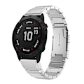 Miniatyrbillede 1 af 5: Til Garmin Fenix ​​6x Pro 26mm Tortoise Shell rustfrit stål urbånd Sliver